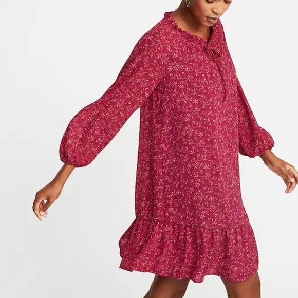 Old Navy Ruffled Georgette Swing Dress Size XS New - Picture 2 of 4